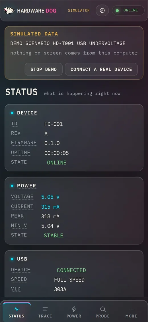 Status, at a glance — on phone
